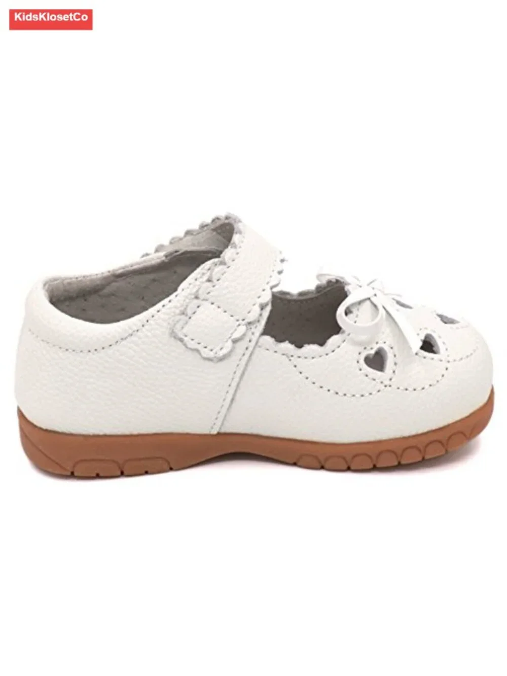 Girls Genuine Leather Mary Jane Flats with Bow - Soft Round Toe Dress Shoes